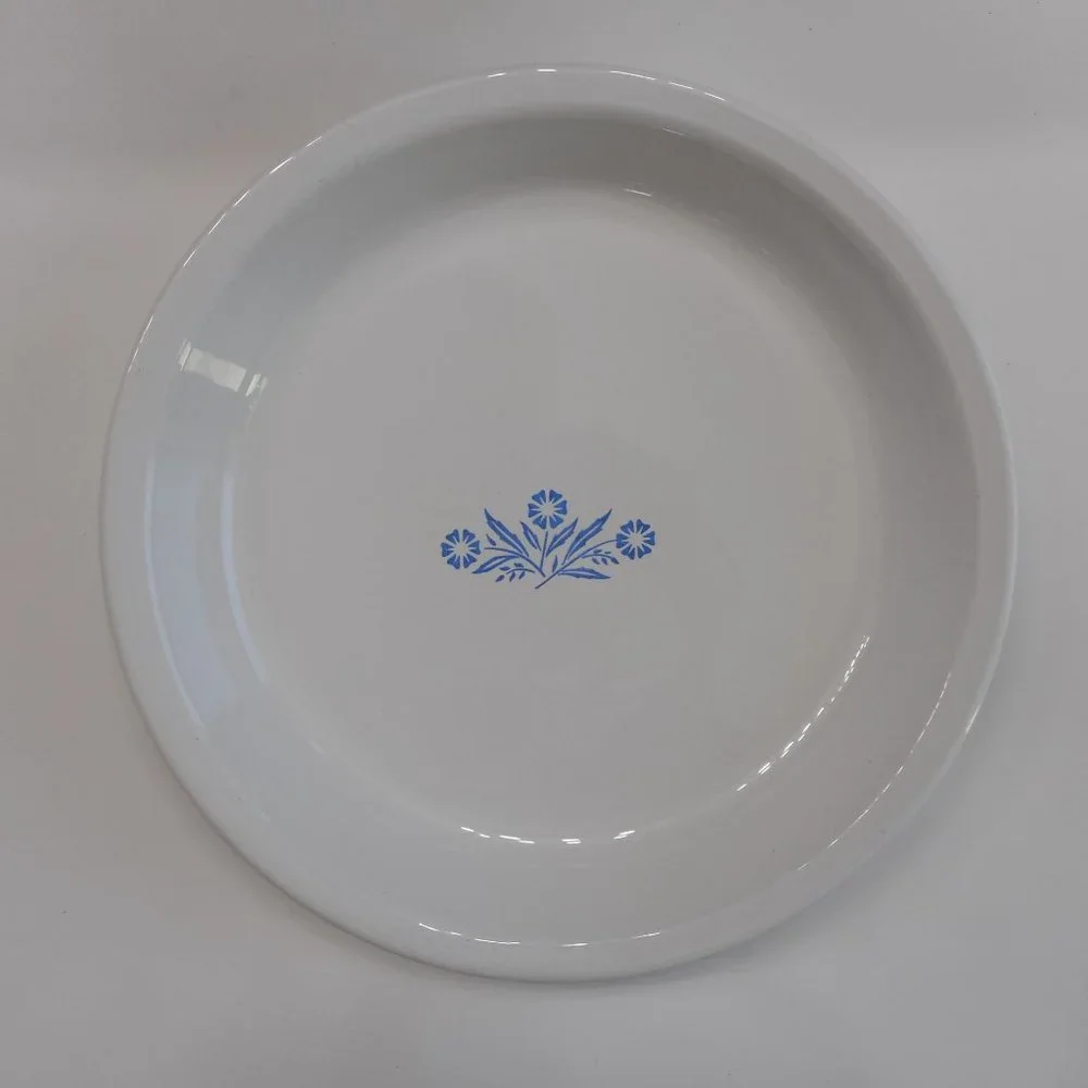 Corning Ware Pie Plate Dish Blue Cornflower P-309 9